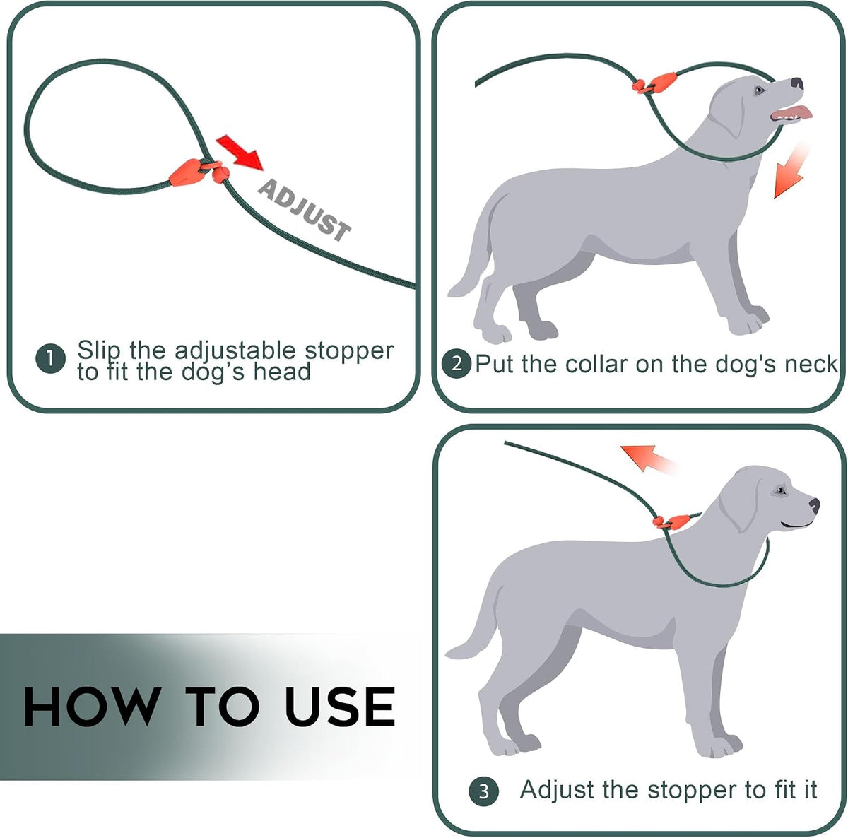 Slip Lead for Dogs Dog Leash Dog Leash for Small Medium Dogs Puppy Leash 6FT 6 Colors Strong Nylon Dog Training Leash No Pull Rope (Green)