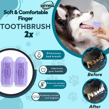 8Pcs Premium Quality Grooming & Bath Supplies for Dogs & Cats - Dog Shampoo Brush | Dog Washing Gloves | Adjustable Dog Bath Brush | Dog Paw Cleaner | Pet Hair Removing Brush, Massager | 2X Toothbrush