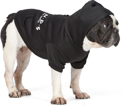 Friends the TV Show Dog Hoodie with Hood and Pocket for Treats or Waste Bags - Pet Clothes for Friends Lovers, Officially Licensed Dog Apparel & Accessories, Black, Size Extra Large